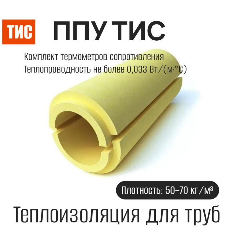 Просмотр фото... Теплоизоляция для труб ППУ ТИС 70 57-50